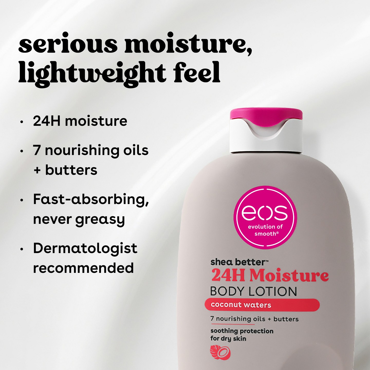 Увлажняющий лосьон для тела eos Shea Better 24H, Coconut Waters, 16 fl oz — фото 6