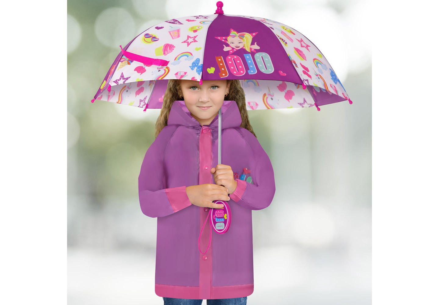 JoJo Siwa Kids Umbrella and Raincoat Set, Rain Wear for Girls Ages 6-7 — фото 2