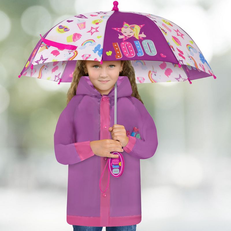 JoJo Siwa Kids Umbrella and Raincoat Set, Rain Wear for Girls Ages 4-7, 2 of 8