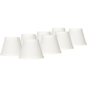 Springcrest Set of 8 Empire Chandelier Lamp Shades Cream Small 3" Top x 5" Bottom x 4" High Candelabra Clip-On Fitting - 1 of 4