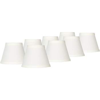 Springcrest Set of 8 Empire Chandelier Lamp Shades Cream Small 3" Top x 5" Bottom x 4" High Candelabra Clip-On Fitting