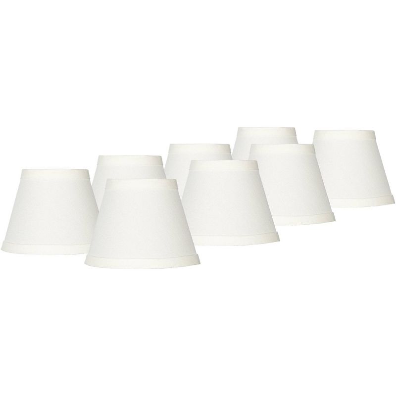 Springcrest Set of 8 Empire Chandelier Lamp Shades Cream Small 3" Top x 5" Bottom x 4" High Candelabra Clip-On Fitting, 1 of 9