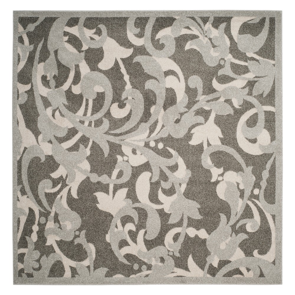 7'X7' Square Archer Indoor/Outdoor Rug - Gray/Light Gray - Safavieh