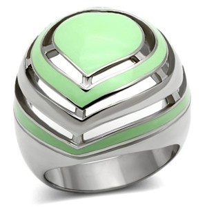 Slickblue Emerald Epoxy Stainless Steel Heart Ring, Polished Finish, Women’s Ring, Green, Sizes 5-10 - 1 of 4