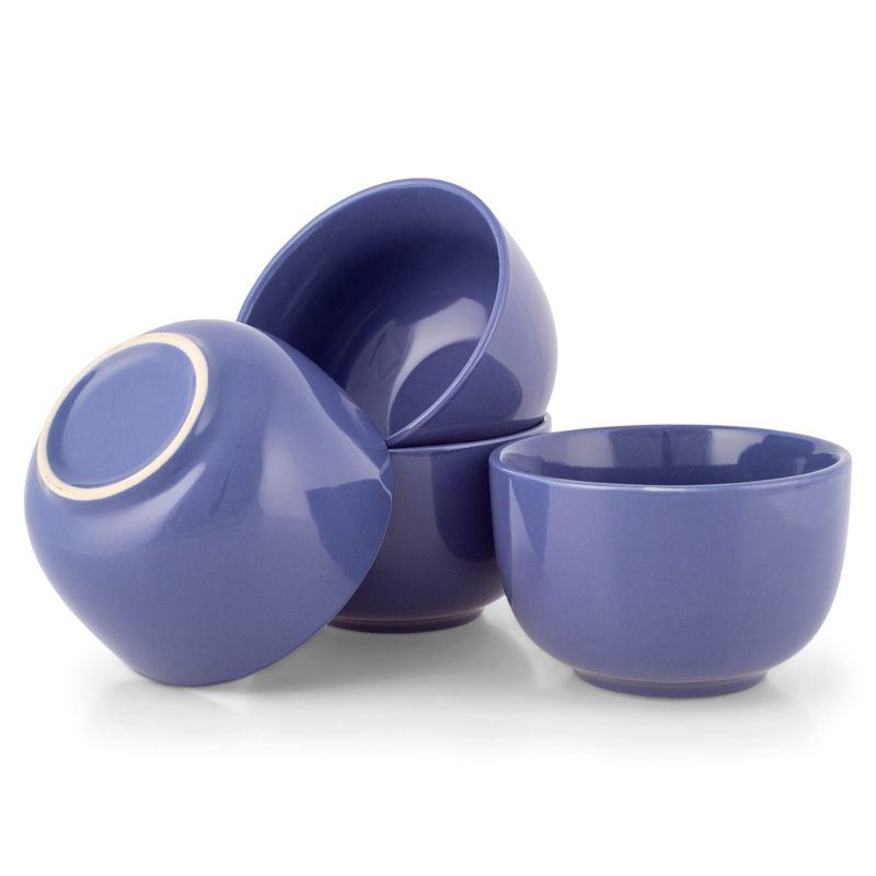 Elanze Designs Bistro Glossy Ceramic 4 inch Dessert Bowls Set of 4, Violet Purple, 4 of 7