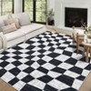 Washable Modern Geometric Checkerboard Rugs Non Slip Indoor Abstract Soft Carpet for Living Room Bedroom Low Pile Area Rugs Room Decor - 2 of 4