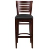 Emma and Oliver Slat Back Wooden Restaurant Dining Barstool - 4 of 4