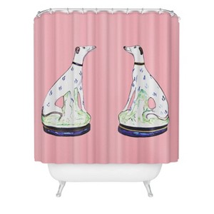 Deny Designs Annechovie Staffordshire Greyhound Twins Shower Curtain - 1 of 3