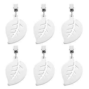 Unique Bargains Stainless Steel Leaf Shape Tablecloth Weight Clips Silver 2.76" x 1.97" - 1 of 4