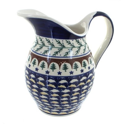 Blue Rose Polish Pottery 1160 Zaklady Pitcher