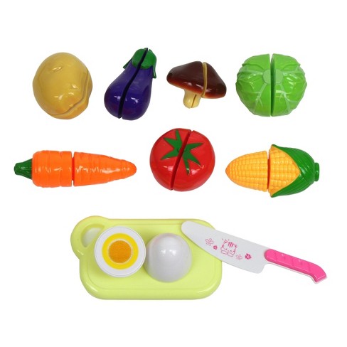Insten Play Food Set of Fruit and Vegetable, Toy Kitchen Accessories,  Pretend Cutting for Toddlers and Kids