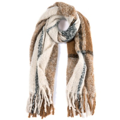 Shiraleah Brown Plaid Petra Scarf