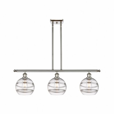 Rochester - 3 Light Stem Hung Island In Industrial Style-10.38 Inches Tall and 36 Inches Wide