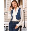Allegra K Women's Vintage Button-Up Sleeveless Cropped Jean Waistcoat Vest - 2 of 4