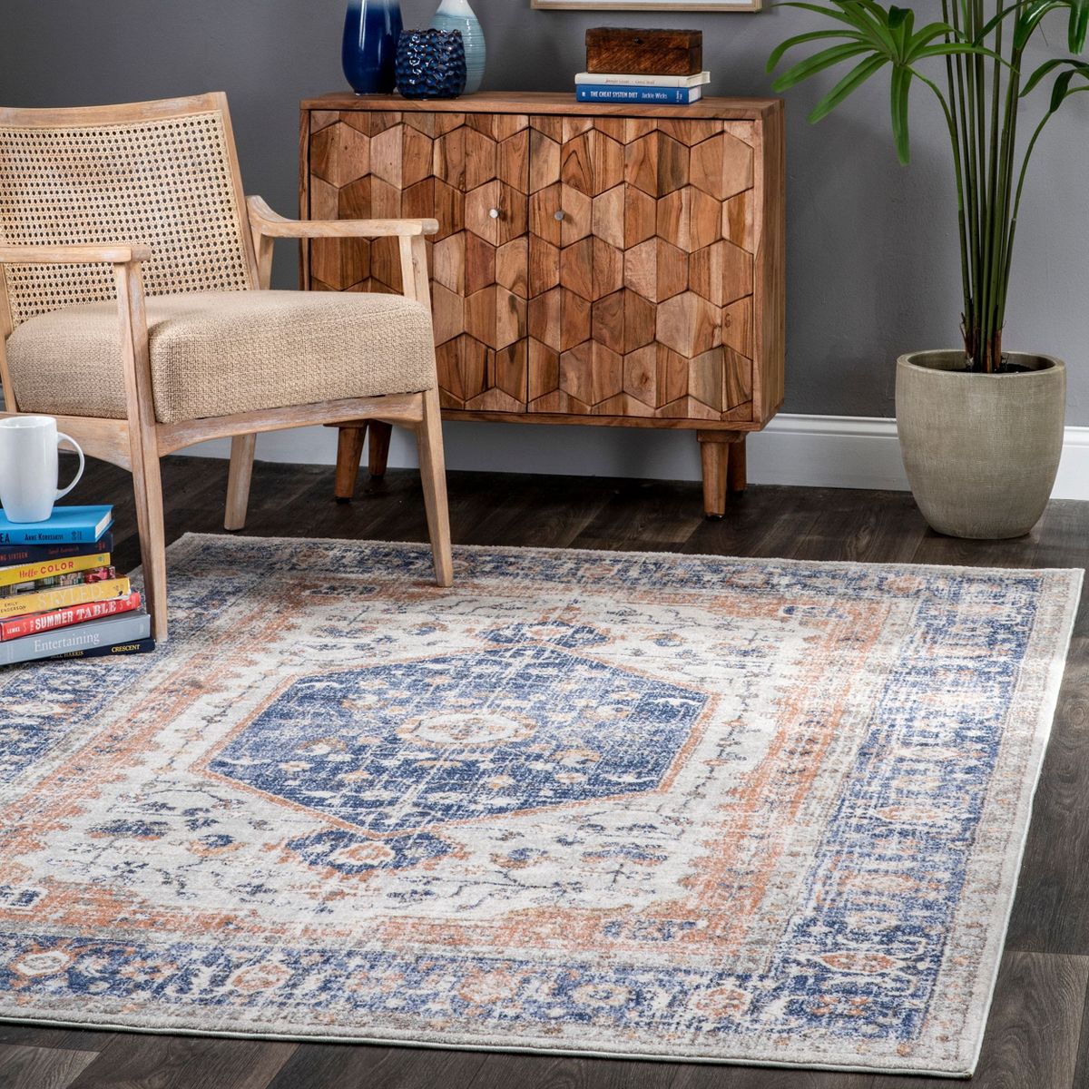Nuloom Jacquie Vintage Floral Indoor Area Rug - thumbnail 2