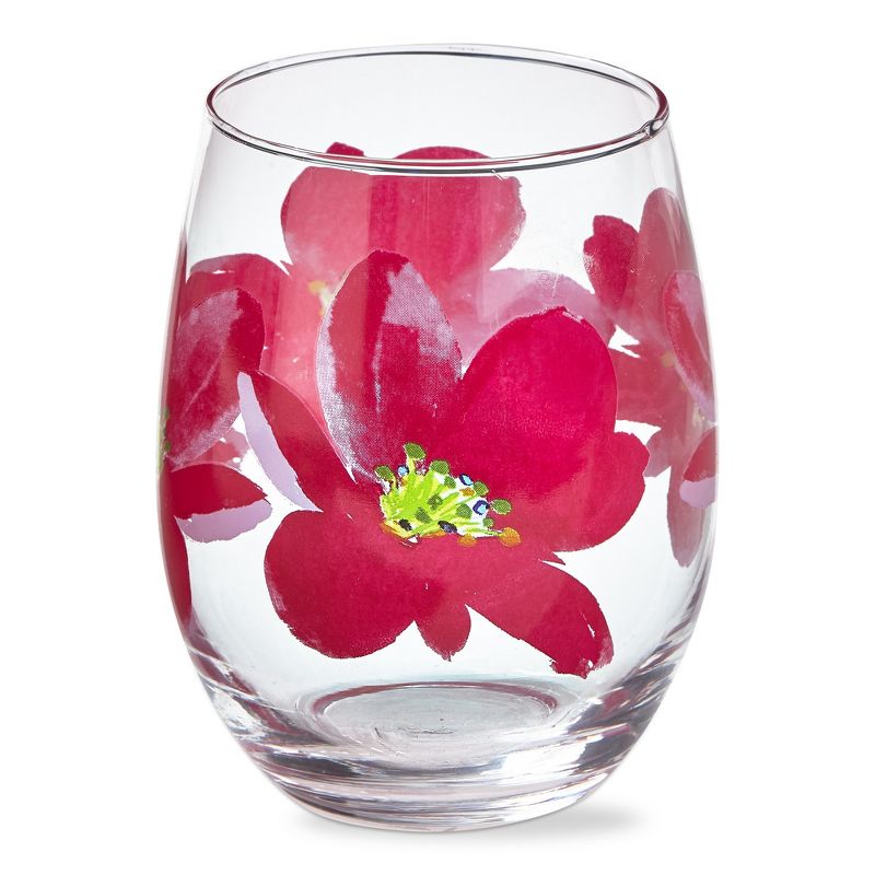 TAG 18 oz. Springtime Stemless Wine Drinkware Pink Dishwasher Safe Beverage Glassware, 1 of 3