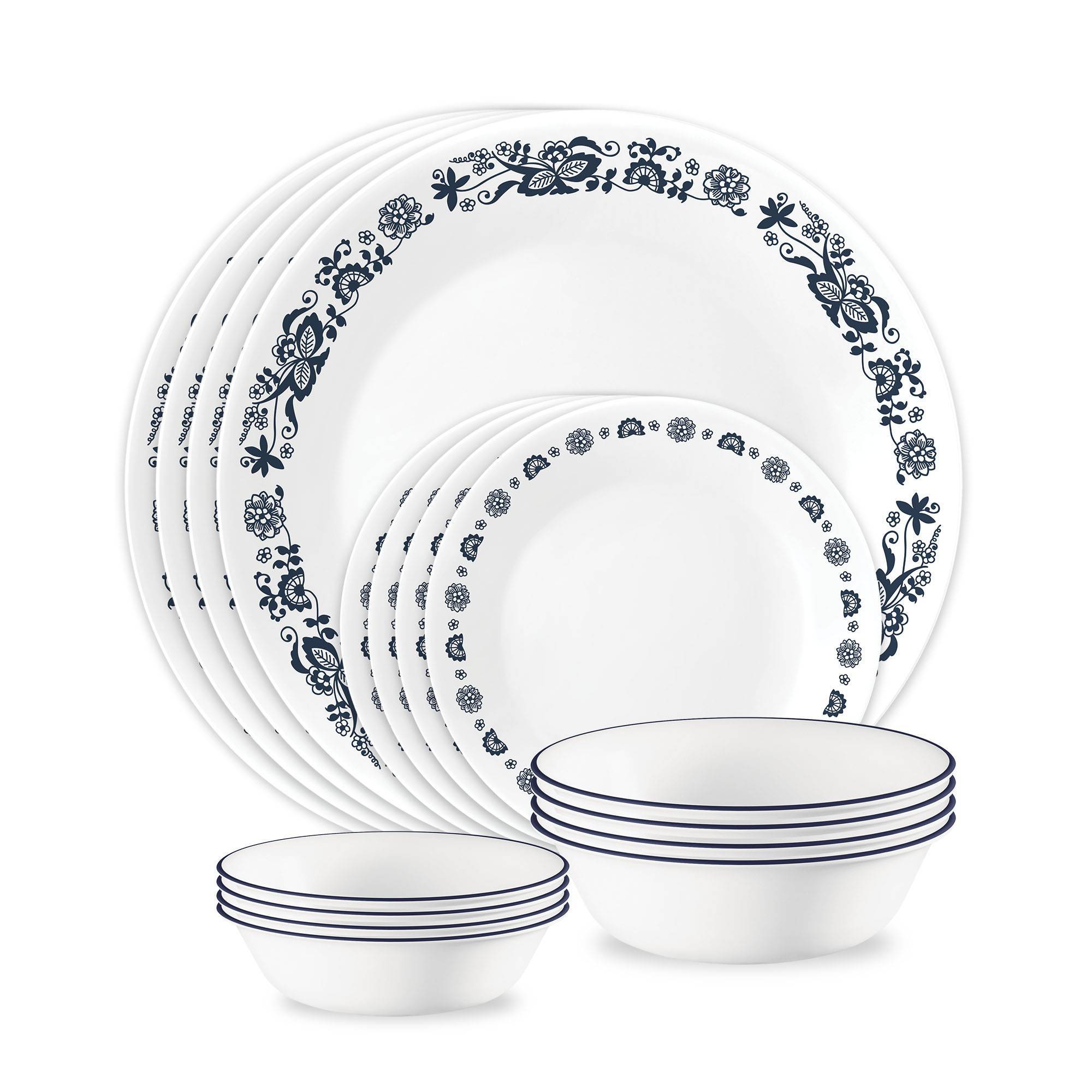 Corelle 16pc Old Town Blue Dinnerware Set