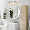 POWLIG 30.71-in 4-Light Nickel Bathroom Light Fixtures Over Mirror Vanity Lighting with Clear Glass Globe Shades - 2 of 4