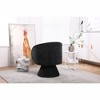 Swivel Accent Chair Armchair, Round Barrel Chair in Fabric for Living Room Bedroom(Black) - 3 of 4