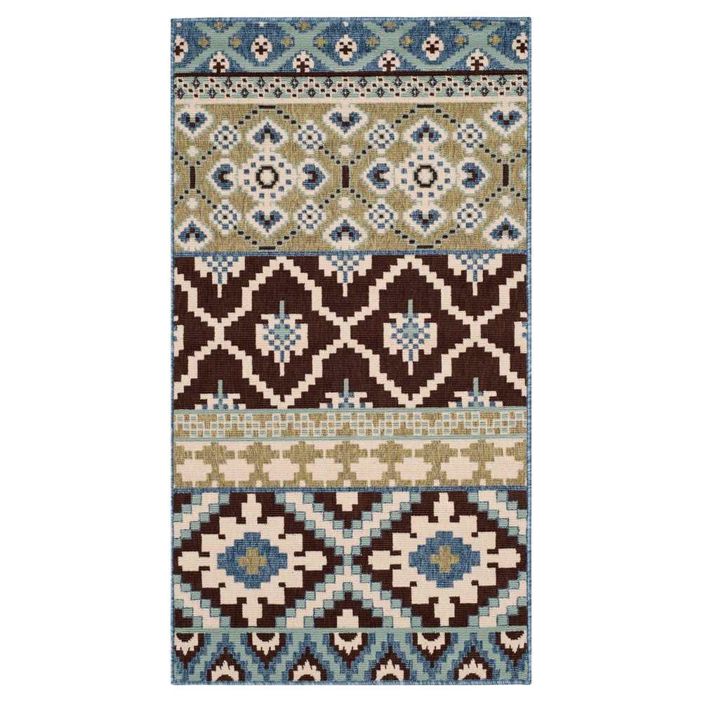 Salamanca Accent Rug - Chocolate/Blue (2'7inx5') - Safavieh
