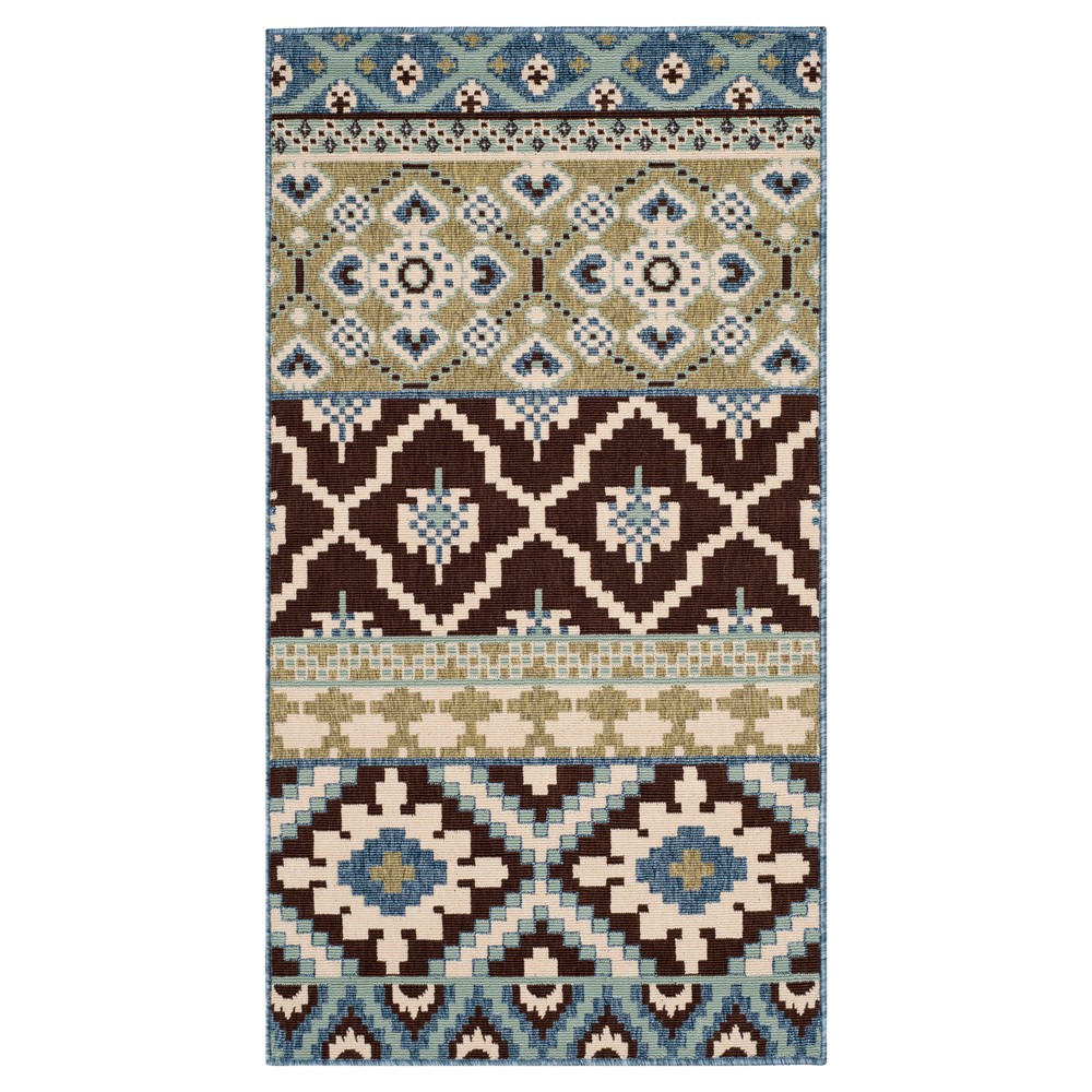 Salamanca Accent Rug - Chocolate/Blue (2'7inx5') - Safavieh