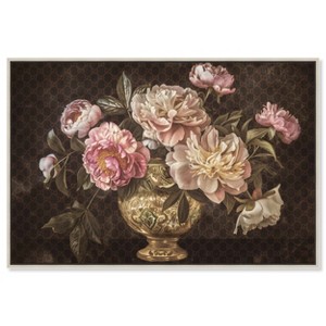 Art Remedy Vintage Vase and Classical Flowers Classical vintage floral vase wall art Framed - 1 of 4