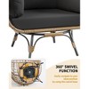 Oversized 360° Swivel Egg Chair for Outdoor, Rattan Egg-Shaped Lounger Chair with 4 Thick Cushions - 4 of 4