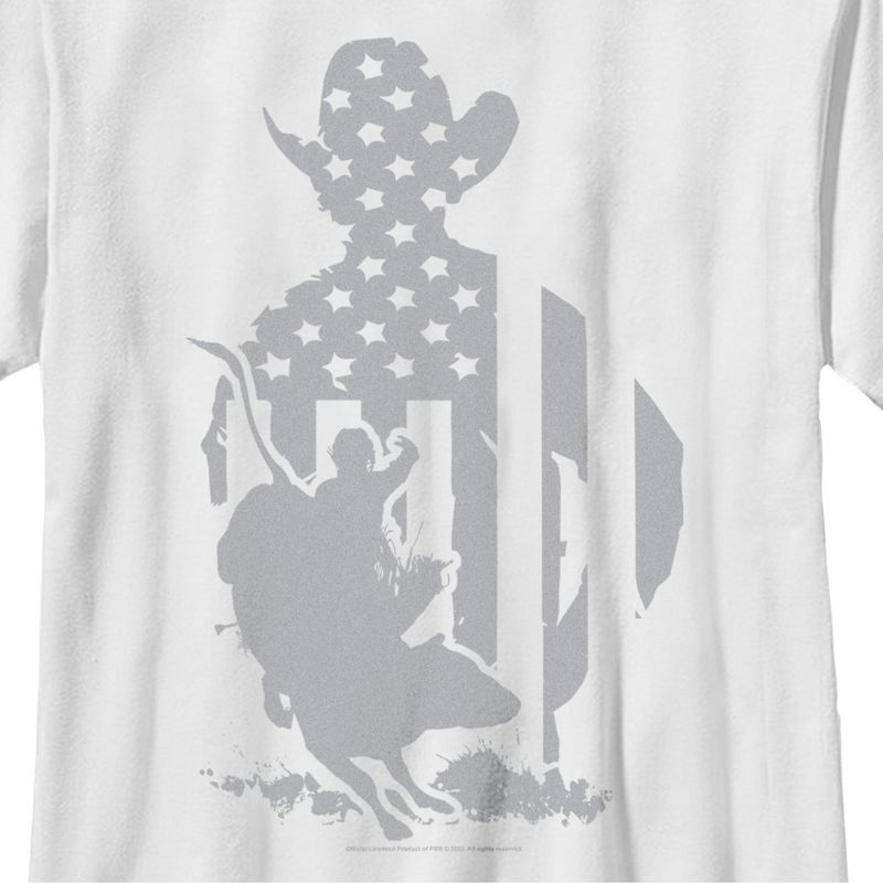 Boy's Professional Bull Riders Gray Patriotic Silhouette T-Shirt, 2 of 5