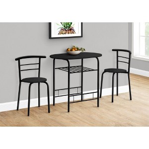 NicBex 3-Piece Storage Oval Dining Table Set & Backrest Chairs for Kitchen,Dining Room,Restaurant,Modern Dinette Set with Metal Frame - 1 of 4