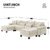 NicBex Modular Sectional Sofas Corduroy Sleeper Couch Set with 4 Pillows and Ottomans for Living Room - 2 of 4
