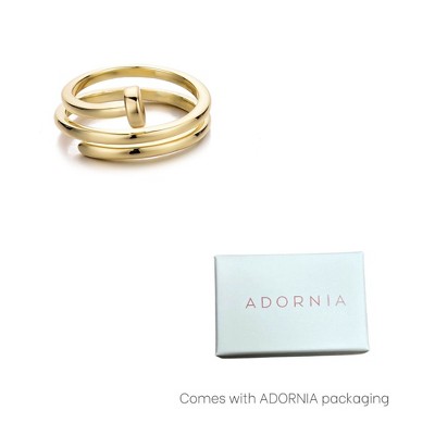 Adornia 14k Gold Plated Nail Double Wrap Ring - image 5