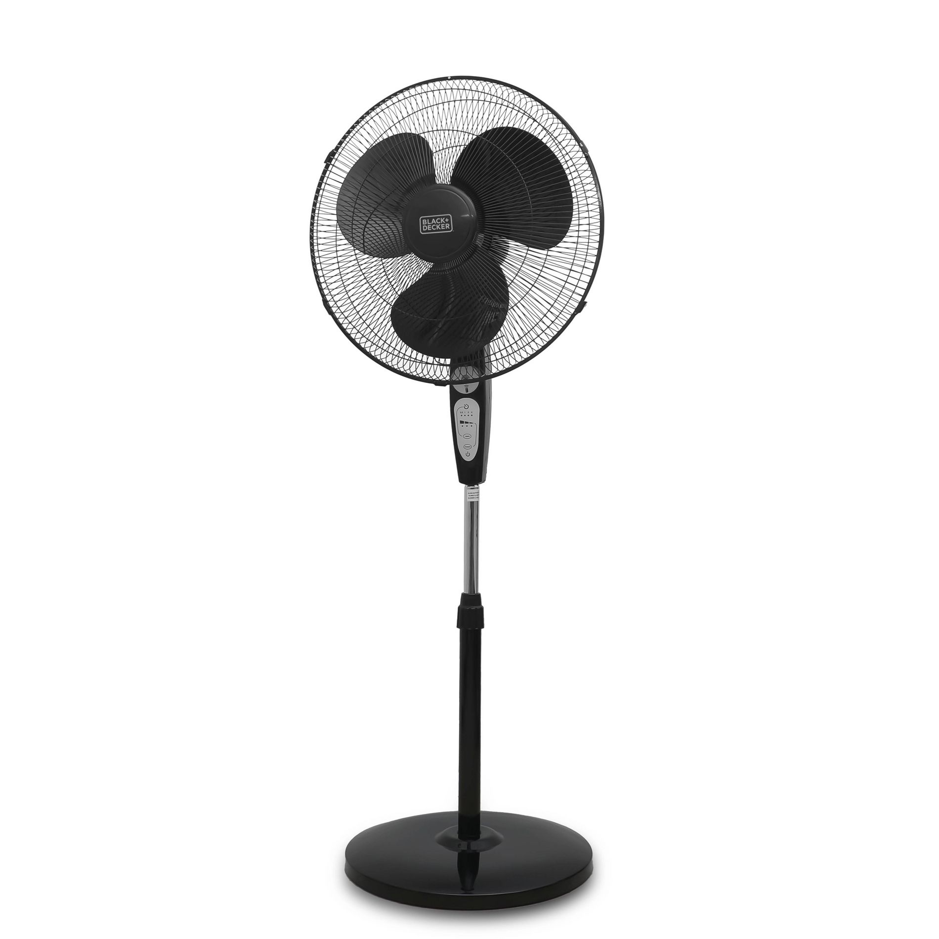BLACK+DECKER 18" Oscillating Stand Fan with Remote Control Black: Adjustable Height, 3 Speeds, ETL Listed
