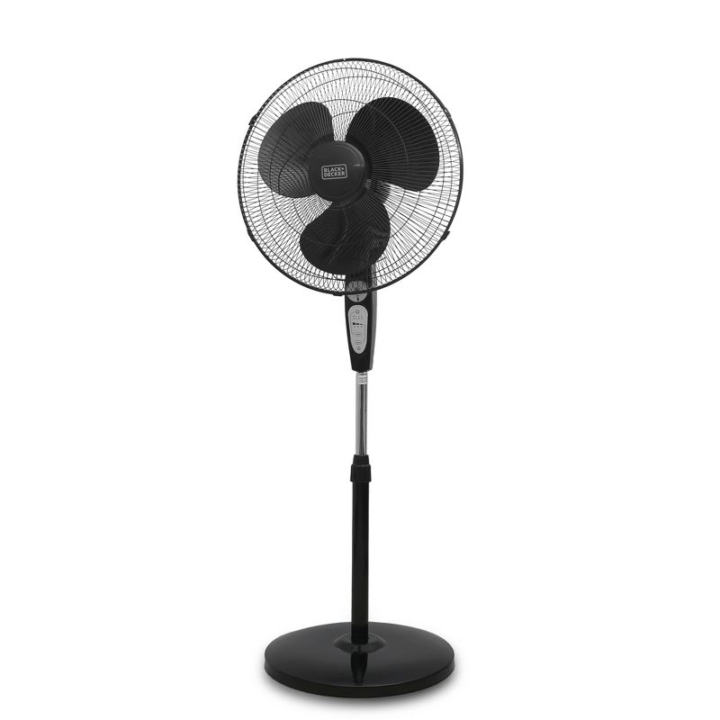 BLACK+DECKER 18&#34; Oscillating Stand Fan with Remote Control Black, 1 of 8