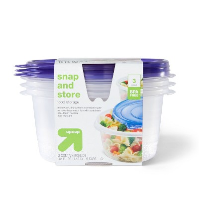 Snap and Store Medium Round Bowl Food Storage Container - 3ct/48 fl oz - up & up™