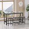 Okak 4-Piece Industrial Bar Dining Table Set & Bar Stools for Kitchen,Dining Room,Metal & Wood Dinette Set for Breakfast - 3 of 4