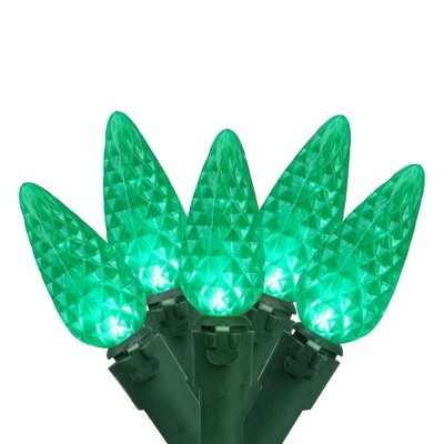 Brite Star 70ct C6 LED Faceted String Lights Green - 22.6' Green Wire