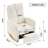 High Back Upholstered Rocking Chair with Footrest,Wood Legs and Side Pocket for Bedroom,Living Room,27.6"W x 35.8"D x 40.6"H-Baofuwish - 4 of 4