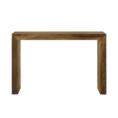 Solid Wood Rectangular Console Table with U-Shaped Design and Minimalist Lines