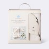 Hospital Muslin Swaddle Baby Blanket and Hat Gift Set - Cream and Gray Stars - 2pk - Cloud Island™ - 4 of 4