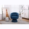 Akoasm Modern Upholstered Fabric Round Swivel Accent Sofa Armchair For Living Room & Bedroom-Teal - 4 of 4