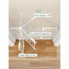GROWNSY Baby Gate, 57"-62" Auto-Close Dog Gate for Stairs & Doorways, Pressure-Mounted Easy Install Baby Gate - No Drill, Walk Through, White - 2 of 4