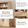 70" Tall Kitchen Pantry Cabinet with Glass Doors & Drawer - Versatile Storage for Living Room, Office, Dining Room, and Entryway - 3 of 4