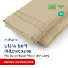 Ultra Soft Solid Pillowcases Set of 2 - Breathable & Comfortable Pillow Covers - CGK Linens - 2 of 4