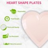 Hachikiko Pink Heart Shaped Dessert Plates,9'' Disposable Love Paper Plates Heart Party Decorations Heart Party Supplies - 3 of 4