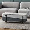 HomeRoots 47" Gray White and Black Faux Marble Wood and Steel Lift Top Coffee Table - 2 of 4