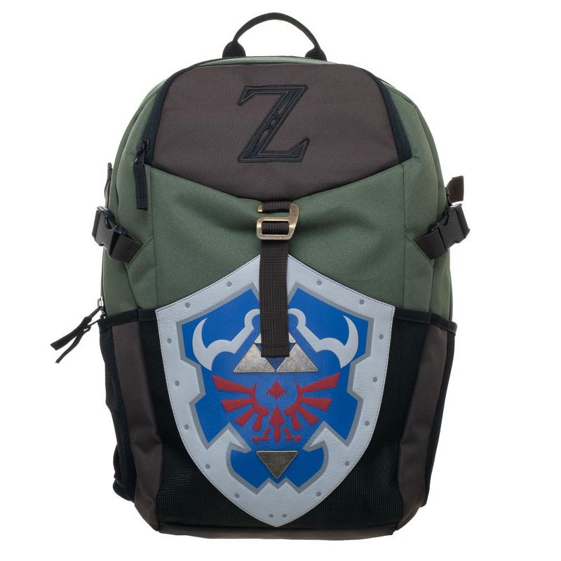 Nintendo Zelda Video Game Link Shield Green Canvas Backpack, 2 of 7