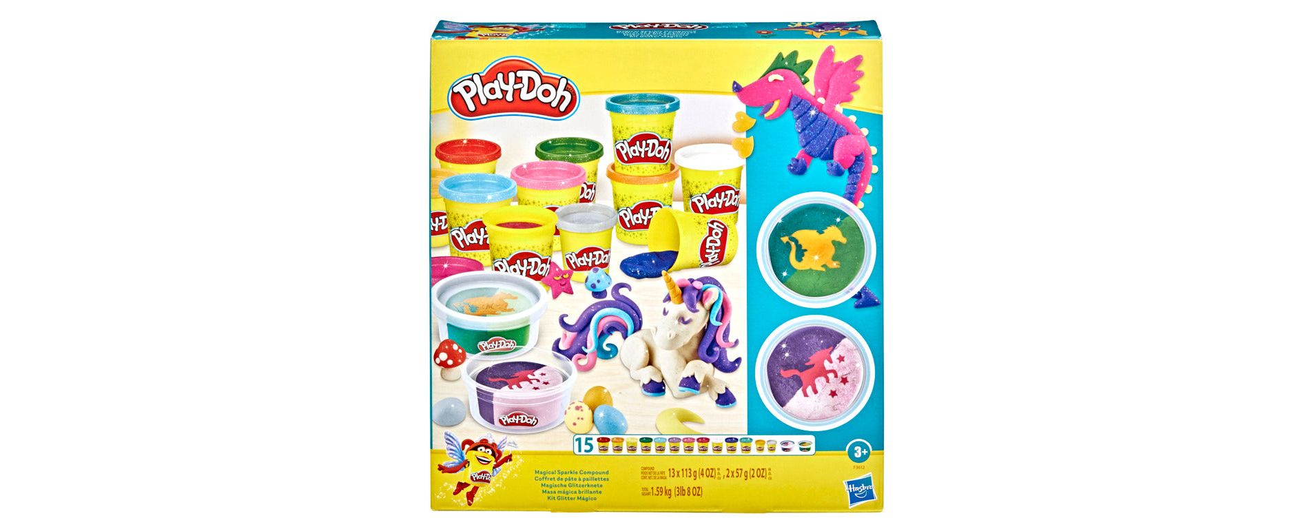 Play-Doh Magical Sparkle Pack for Kids 3 Years and Up with 15 Cans of Non-Toxic Sparkle, Super Shimmer, and Metallic Modeling Compound
