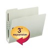 Smead 100% Recycled Pressboard Fastener File Folder, 1/3-Cut Tab, 3" Expansion, Letter Size, Gray/Green, 25 per Box (15005) - image 3 of 4