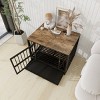 LAOTIES 32" Dog Crate Furniture,Heavy Duty Wooden And Steel Dog Kennel End Table With Removable Tray,Chew Resistant - 3 of 4