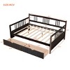 Full Size Daybed with Storage Drawers & Guard Rails, Solid Pine Wood Platform Bed for Bedroom or Guest Room-Baofuwish - 4 of 4